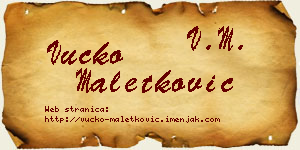 Vučko Maletković vizit kartica